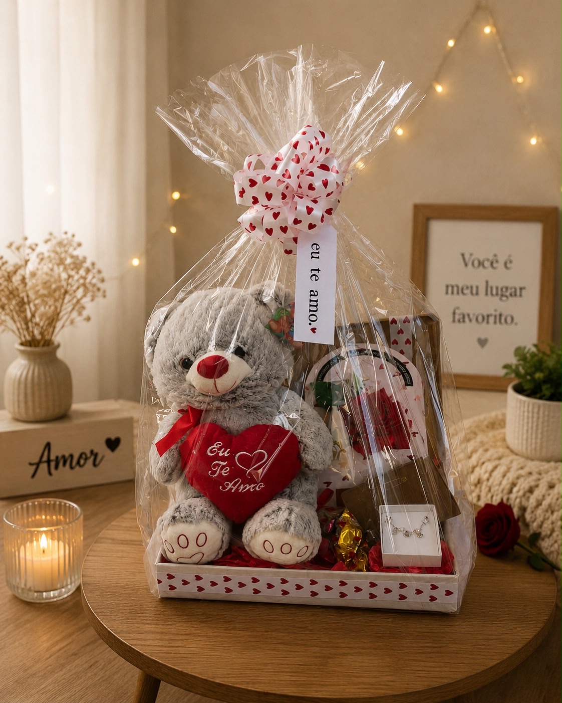 Cesta Com Urso “Eu Te Amo”